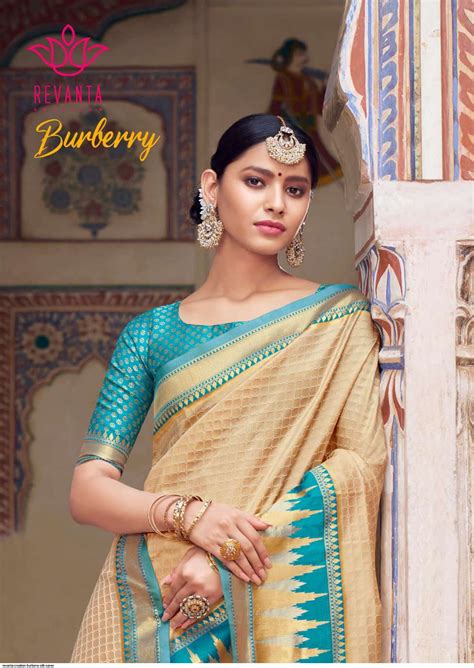 burberry print saree|Soft Burberry Silk Saree .